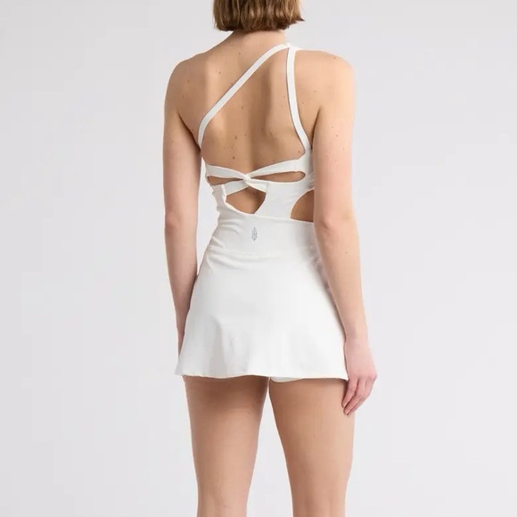 NWT Free People Transcend Limits One Shoulder Skortsie White Athletic Dress - Picture 2 of 5